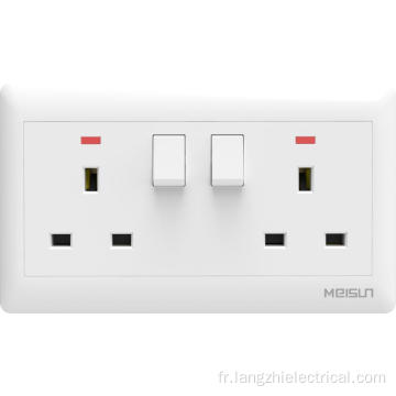 Vente chaude double socket carré avec interrupteur